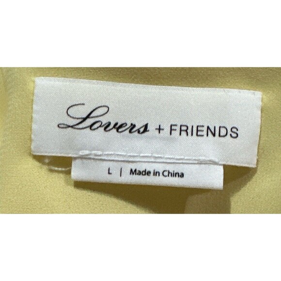 Lovers And Friends Womens Lila Dress Yellow Ruffle Bell Sleeve‎ Large NWOT - Picture 4 of 6